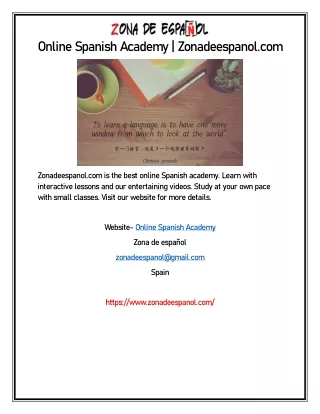 Online Spanish Academy | Zonadeespanol.com