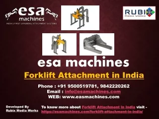 Forklift Attachment in India| esa machines