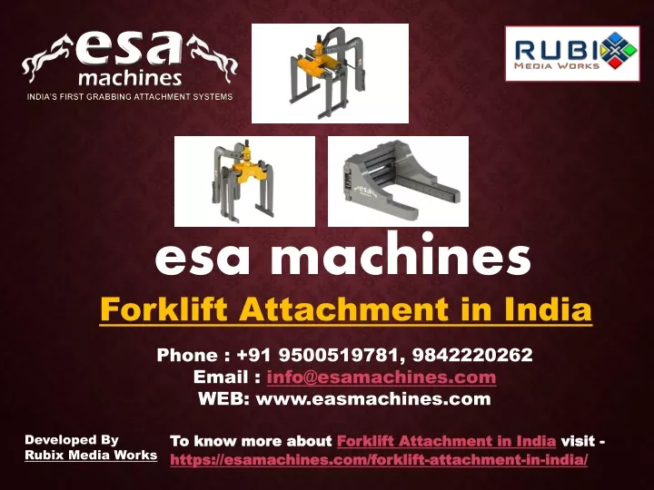 esa machines forklift attachment in india