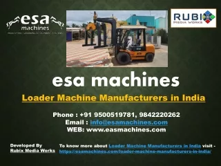 Loader Machine Manufacturers in India | esa machines