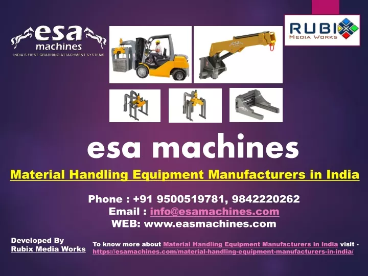 esa machines material handling equipment