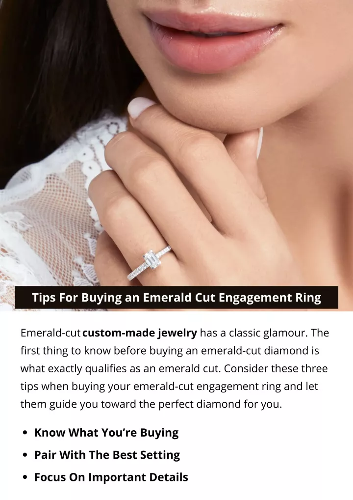 tips for buying an emerald cut engagement ring