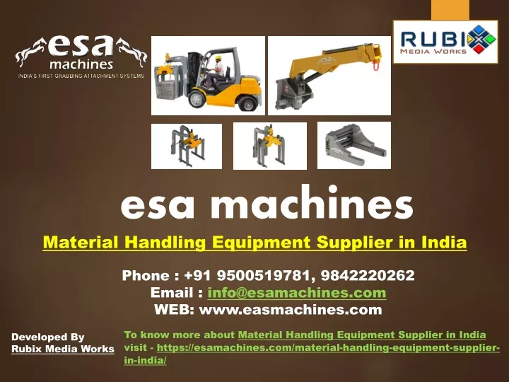 esa machines material handling equipment supplier