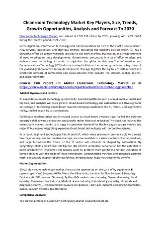 cleanroom technology market key players size