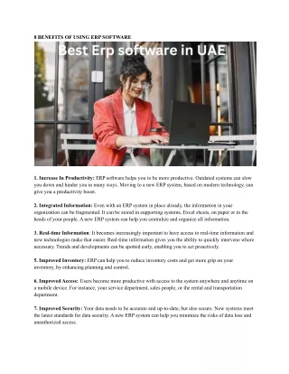 8 benefits of using erp software
