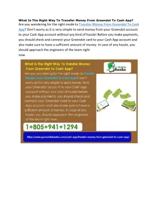 What Is The Right Way To Transfer Money From Greendot To Cash App?