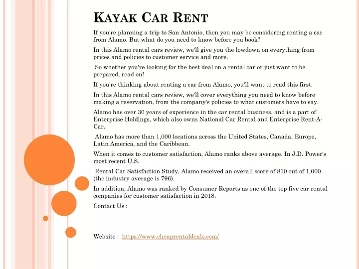 kayak car rent