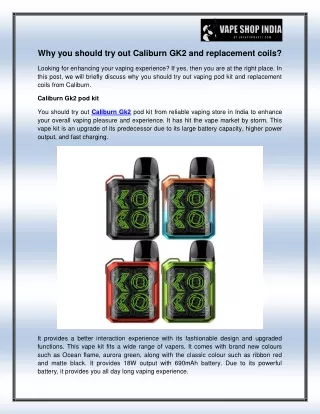 why you should try out caliburn