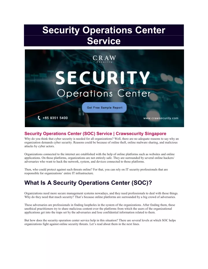 security operations center service