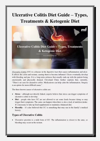 Ulcerative Colitis Diet Guide – Types, Treatments & Ketogenic Diet | mindplusfoo