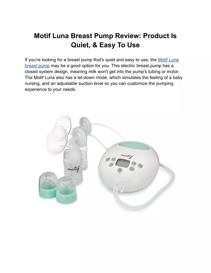 motif luna breast pump review product is quiet