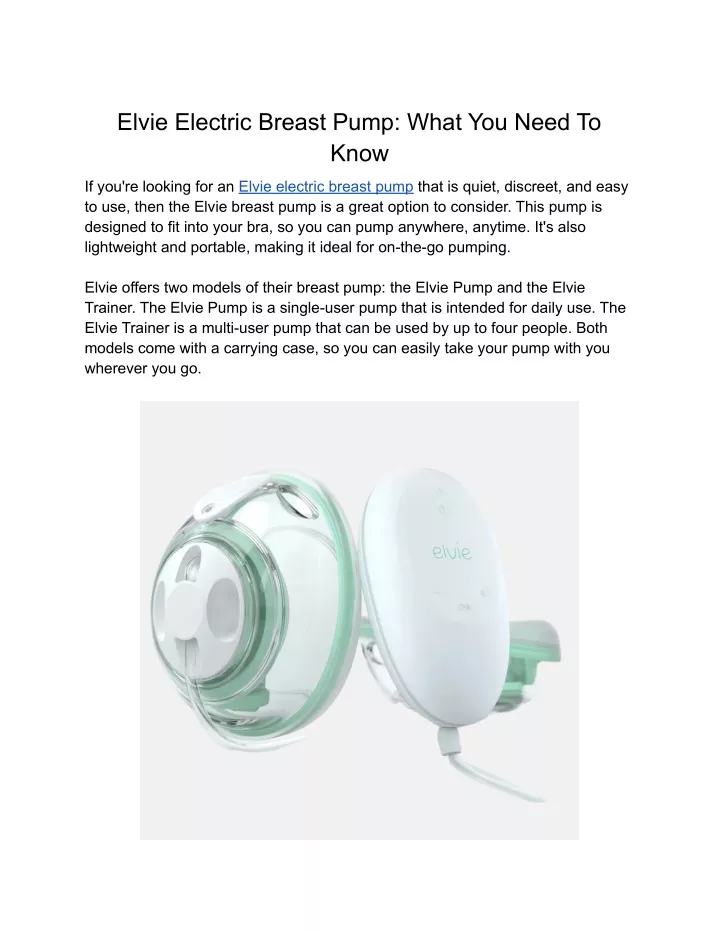 elvie electric breast pump what you need to know
