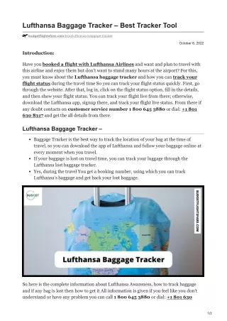 Lufthansa Baggage Tracker