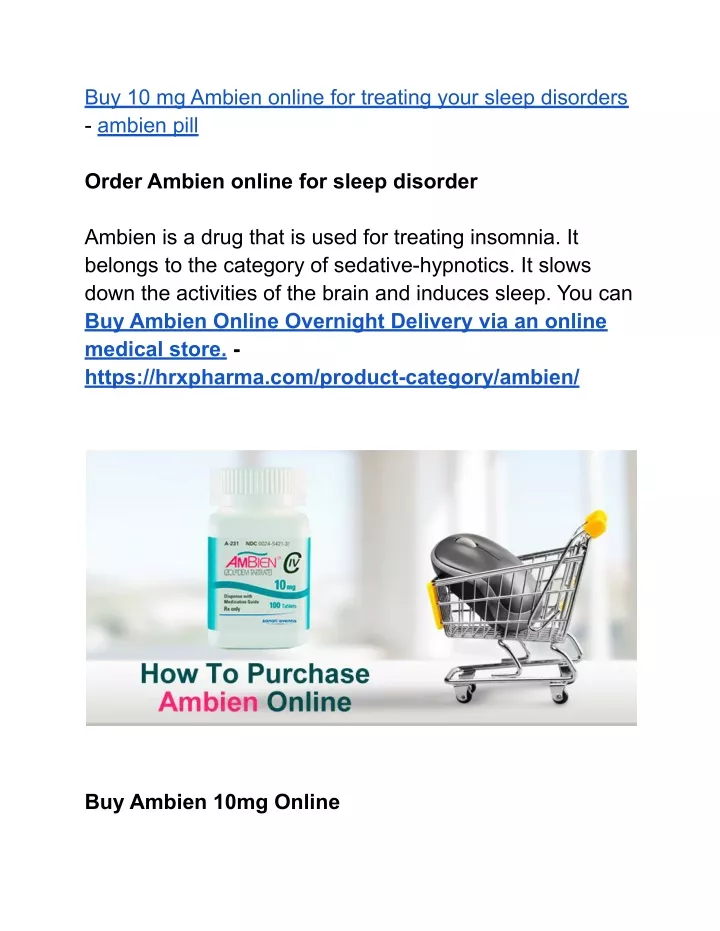 buy 10 mg ambien online for treating your sleep