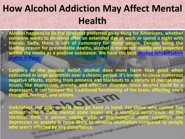 how alcohol addiction may affect mental health