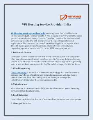 VPS Hosting Service Provider India