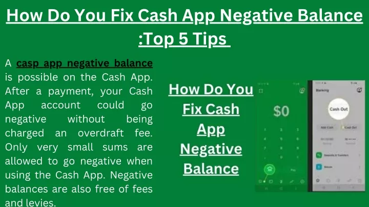 how do you fix cash app negative balance