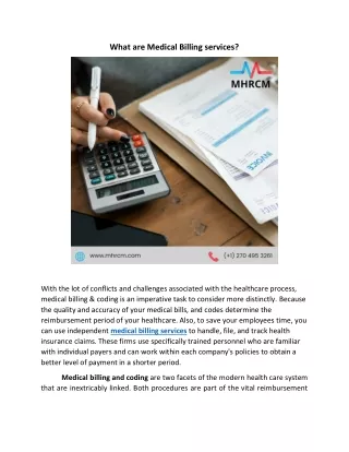 What are Medical Billing services?