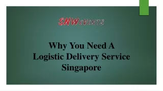 Why You Need A Logistic Delivery Service Singapore