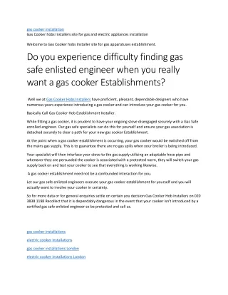 gas cooker installation gas cooker hobs