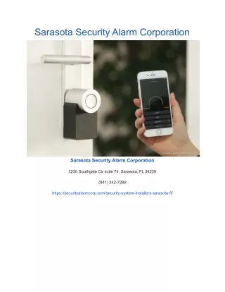 sarasota security alarm corporation