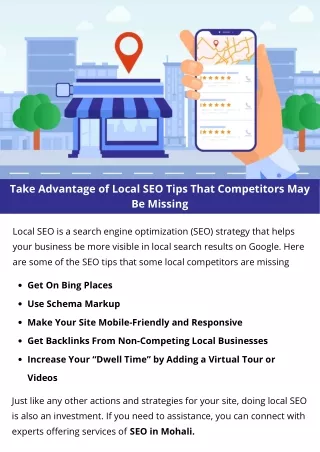 take advantage of local seo tips that competitors