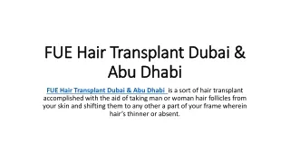 FUE Hair Transplant Dubai & Abu Dhabi