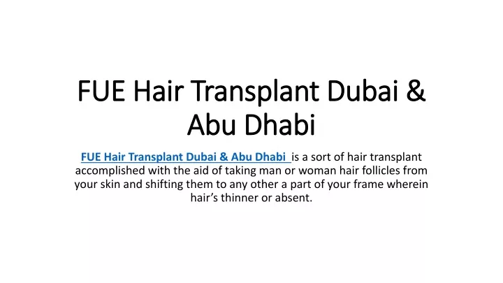 fue hair transplant dubai abu dhabi