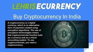 Purchase Cryptocurrency In India