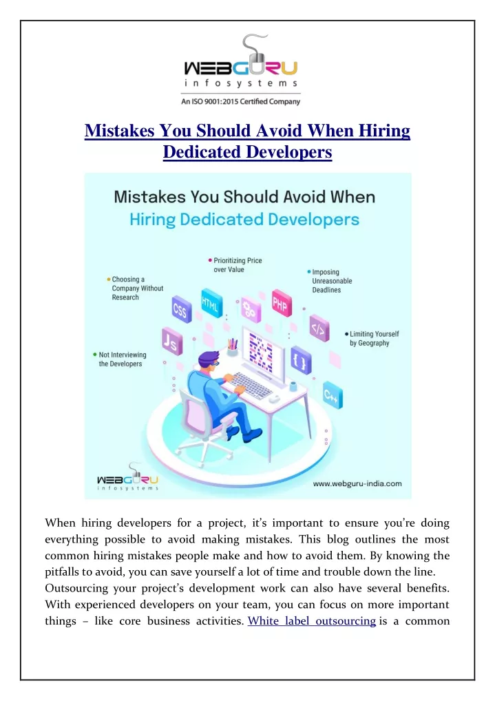 mistakes you should avoid when hiring dedicated