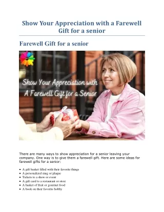 Show Your Appreciation with a Farewell Gift for a senior