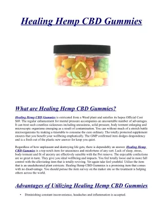 Official# Healing Hemp CBD Gummies Shark Tank Truth