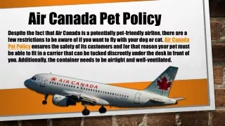 Air Canada Pet Policy