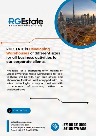 Warehouses for sale in dubai -RGEstate.com