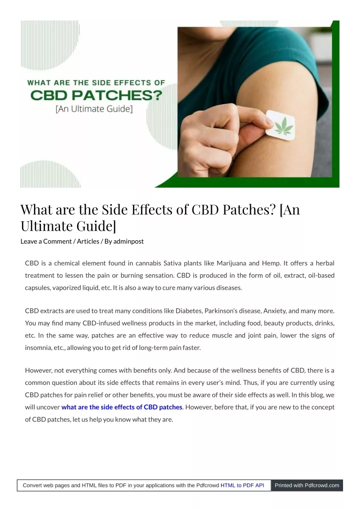 what are the side e ects of cbd patches