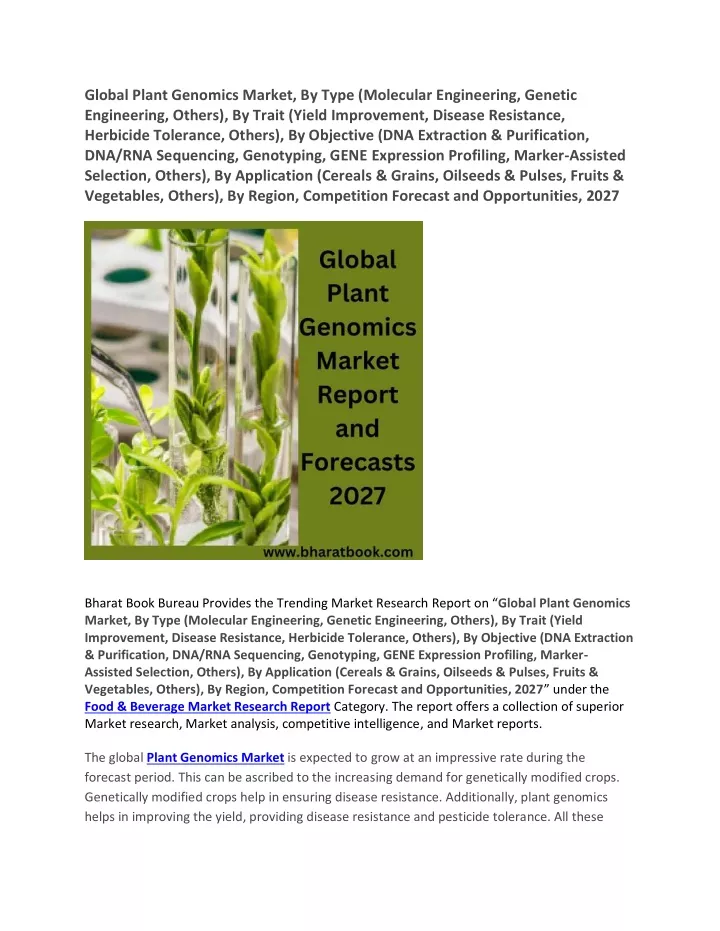 global plant genomics market by type molecular