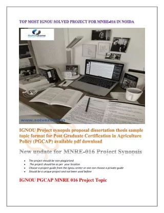 TOP MOST IGNOU SOLVED PROJECT FOR MNRE-016 IN NOIDA