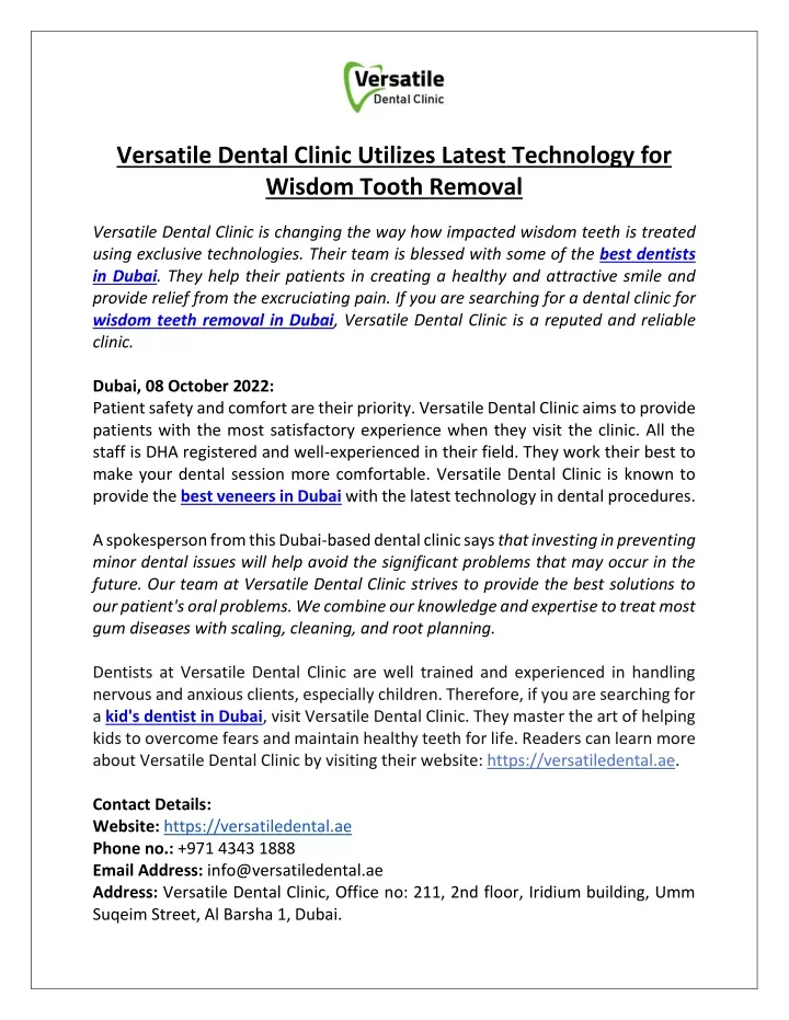 versatile dental clinic utilizes latest