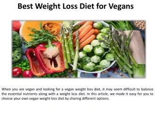 The most effective vegan weight-loss plan
