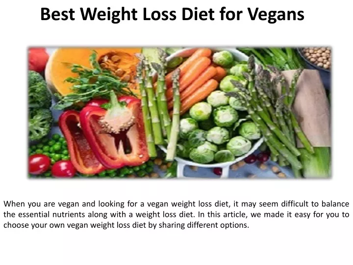 best weight loss diet for vegans