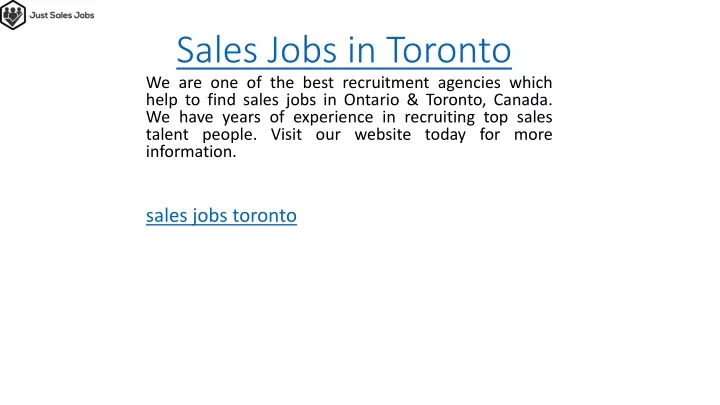 sales jobs in toronto