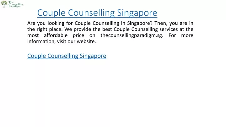 couple counselling singapore