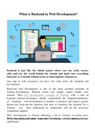 What is backend in web development