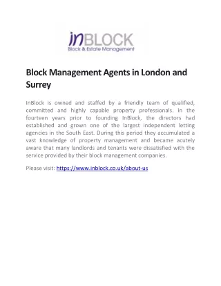 block management agents in london and surrey