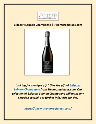 Billecart Salmon Champagne | Twomoreglasses.com