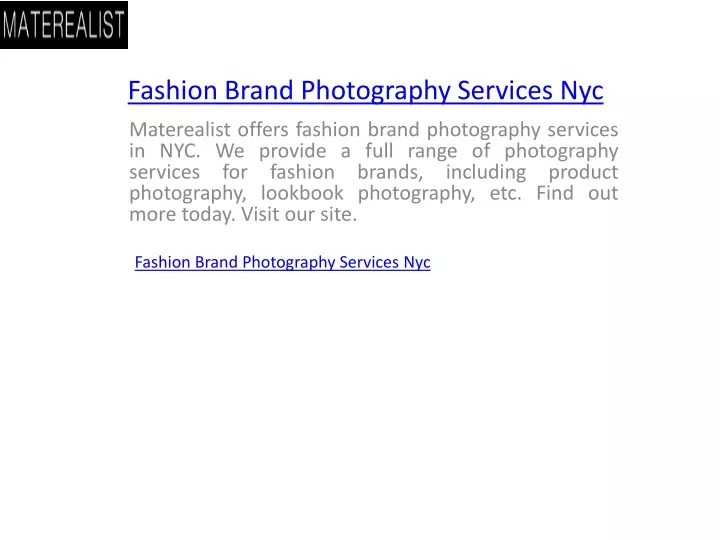 fashion brand photography services nyc