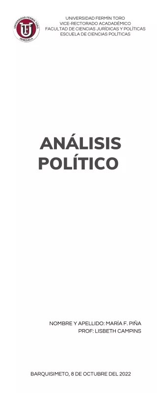 Análisis Político | María F. Piña