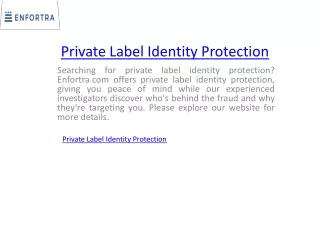 private label identity protection