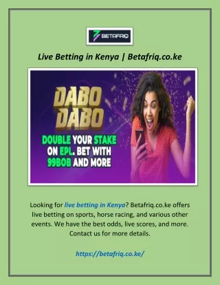 Live Betting in Kenya | Betafriq.co.ke