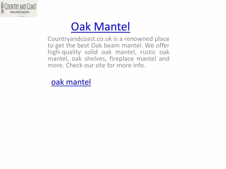 oak mantel